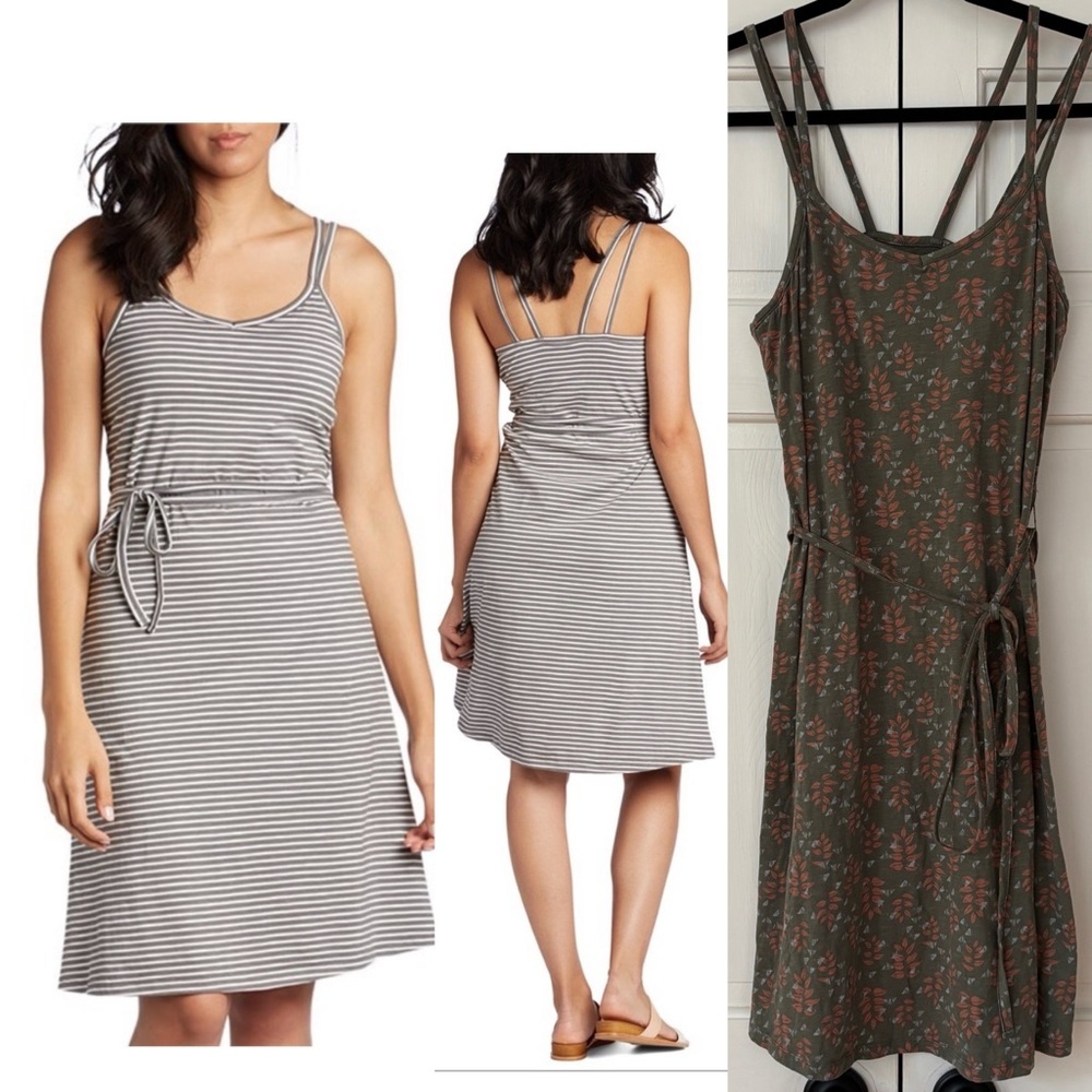 Toad & Co Capellini Dress Dusty Olive Green Found Forest Print Size Small Floral